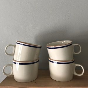 Vintage Newcor Stoneware flat cup set